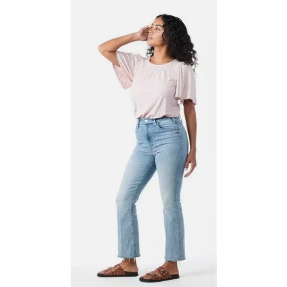 Mother The Hustler Ankle Fray High‎ Rise Flare Jeans Blue Size 24 - Picture 1 of 10